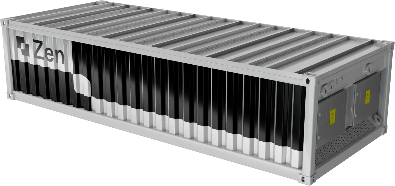 Zen battery pack — half-height 20 ft ISO container